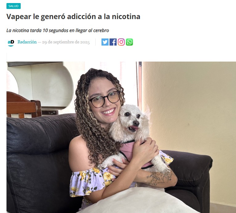 Publicación aDiario CR - efectos del vapeo